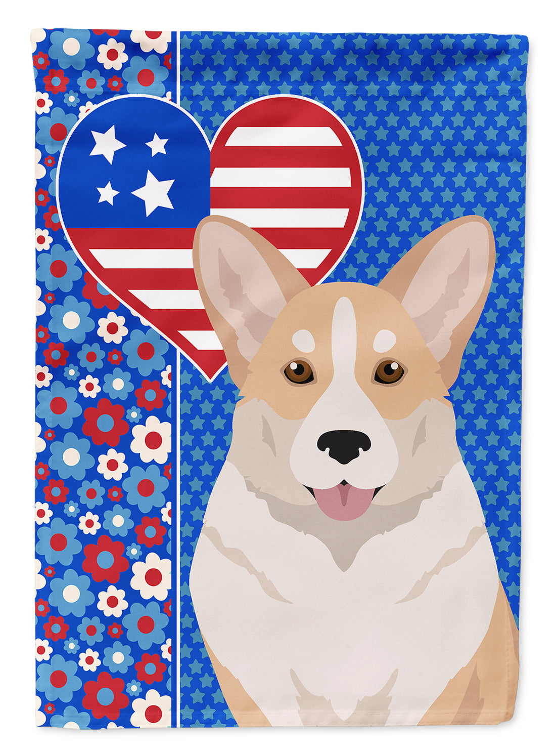 Fawn Cardigan Corgi USA American House Flag 28x40 Porch Sleeve Pole Decorative Outside Yard Banner Artwork Wall Hanging, Polyester