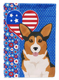Sable Pembroke Corgi USA American House Flag 28x40 Porch Sleeve Pole Decorative Outside Yard Banner Artwork Wall Hanging, Polyester