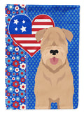 Red Wheaten Terrier USA American House Flag 28x40 Porch Sleeve Pole Decorative Outside Yard Banner Artwork Wall Hanging, Polyester