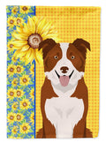 Summer Sunflowers Red and White Border Collie House Flag 28x40 Porch Sleeve Pole Decorative Outside Yard Banner Artwork Wall Hanging, Polyester