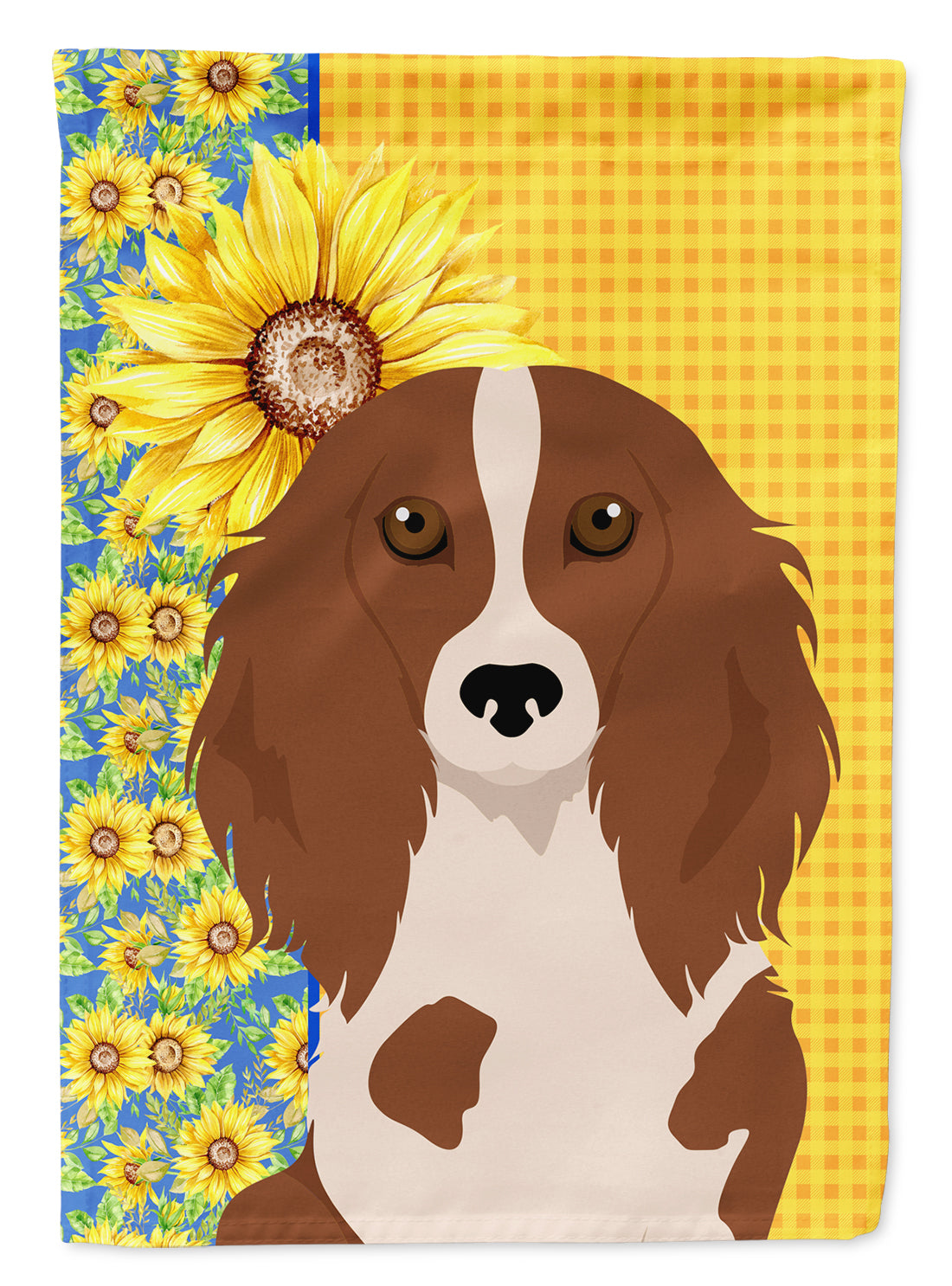 Summer Sunflowers Longhair Red Pedbald Dachshund House Flag 28x40 Porch Sleeve Pole Decorative Outside Yard Banner Artwork Wall Hanging, Polyester