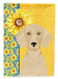 Summer Sunflowers Cream Dachshund House Flag 28x40 Porch Sleeve Pole Decorative Outside Yard Banner Artwork Wall Hanging, Polyester