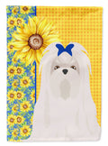 Summer Sunflowers Maltese House Flag 28x40 Porch Sleeve Pole Decorative Outside Yard Banner Artwork Wall Hanging, Polyester