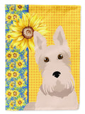 Summer Sunflowers Wheaten Scottish Terrier House Flag 28x40 Porch Sleeve Pole Decorative Outside Yard Banner Artwork Wall Hanging, Polyester