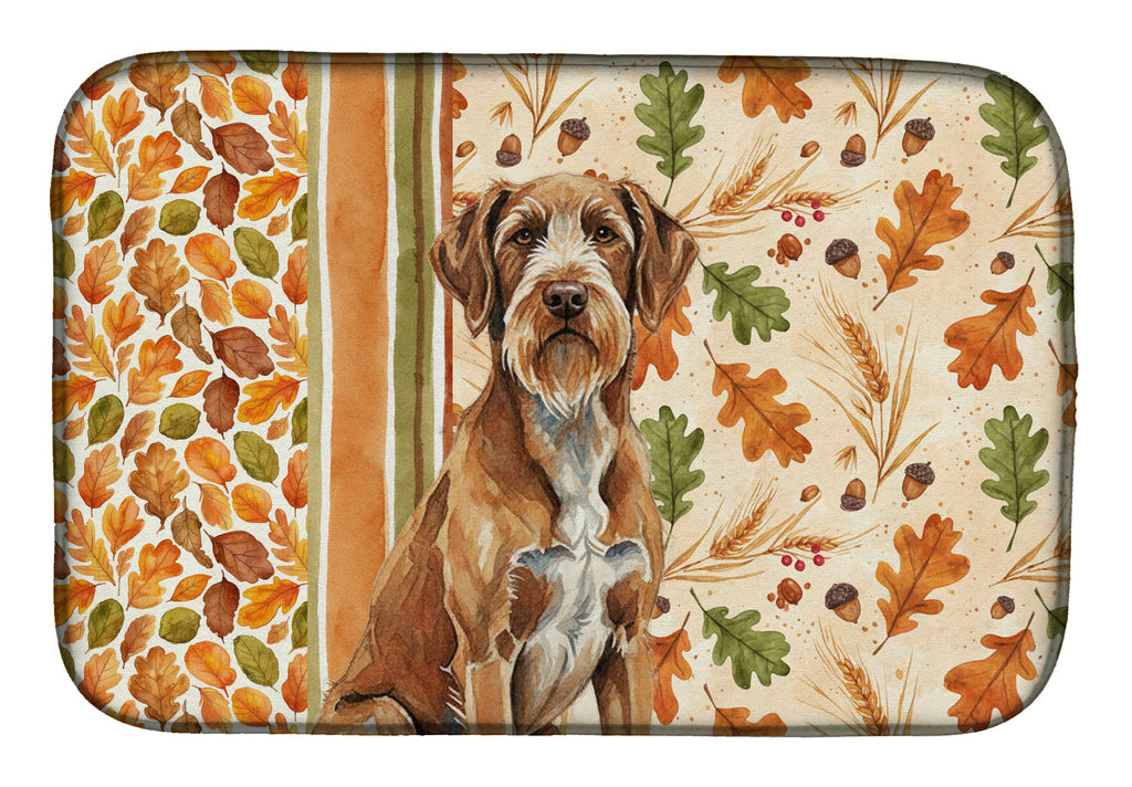 Wirehaired Pointing Griffon Heirloom Fall Dish Drying Mat Absorbent Dish Drying Mat Pad for Kitchen Counter Dish Drainer Mat for Countertop, 14 x 21", Multicolor