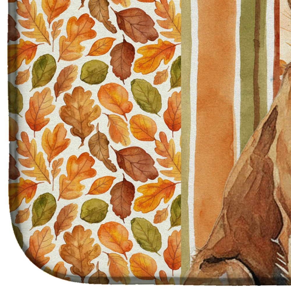Wirehaired Pointing Griffon Heirloom Fall Dish Drying Mat Absorbent Dish Drying Mat Pad for Kitchen Counter Dish Drainer Mat for Countertop, 14 x 21", Multicolor