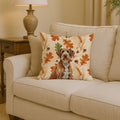 Wirehaired Pointing Griffon Heirloom Fall Decorative Throw Pillow 14x14 Indoor Outdoor Accent Cushion, Fabric Cover with Insert for Sofa, Bed, Porch & Living Room