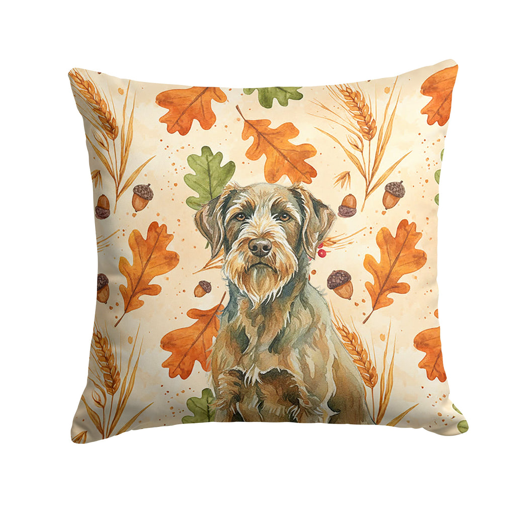Chestnut Wirehaired Pointing Griffon Heirloom Fall Decorative Throw Pillow 14x14 Indoor Outdoor Accent Cushion, Fabric Cover with Insert for Sofa, Bed, Porch & Living Room