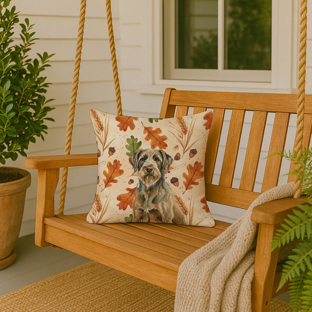 Chestnut Wirehaired Pointing Griffon Heirloom Fall Decorative Throw Pillow 18x18 Indoor Outdoor Accent Cushion, Fabric Cover with Insert for Sofa, Bed, Porch & Living Room