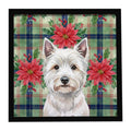 Westie Christmas PoinsettIas Framed Metal Print Bathroom, Kitchen, Office, Home Decor Wall Art Ready to Hang, Square, 8X8