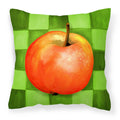 Apple on Green Checkerboard Decorative Throw Pillow 14x14 Indoor Outdoor Accent Cushion, Fabric Cover with Insert for Sofa, Bed, Porch & Living Room