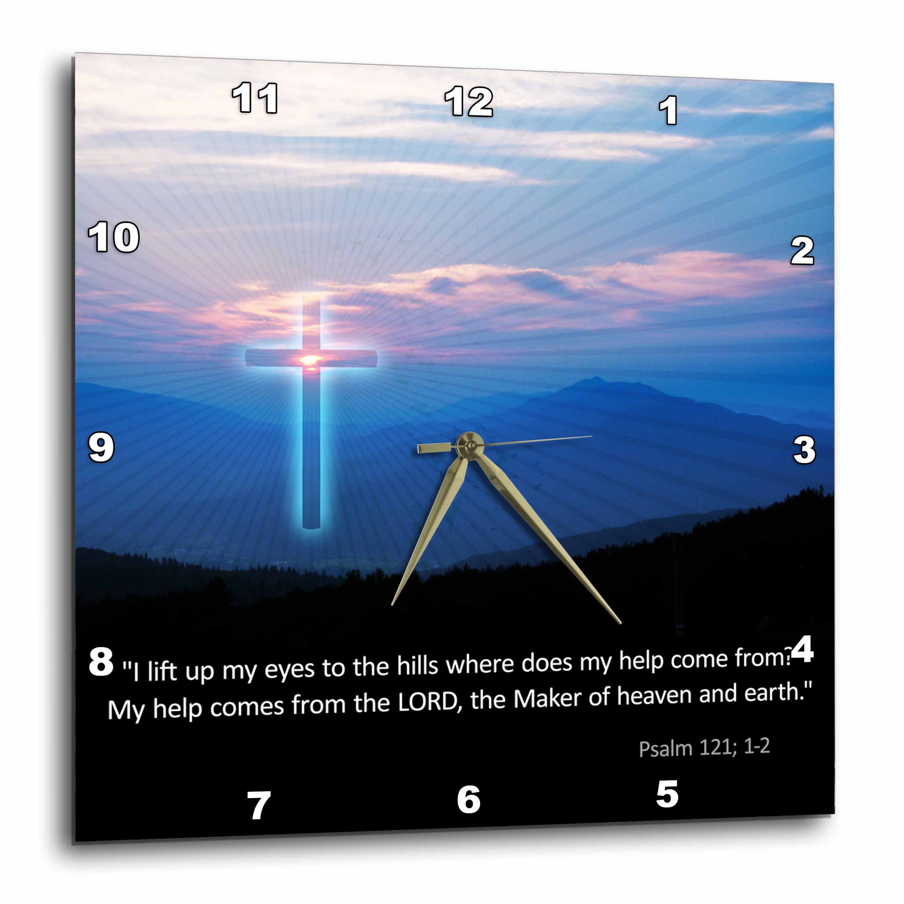 3dRose Houk Photography - Christian – Inspirational Psalm - Wall Clocks (DPP_218867)