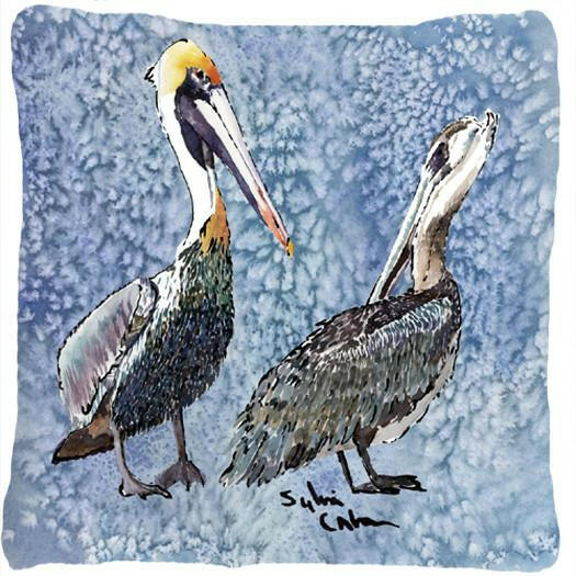 Pelican Decorative Throw Pillow 14x14 Indoor Outdoor Accent Cushion, Fabric Cover with Insert for Sofa, Bed, Porch & Living Room