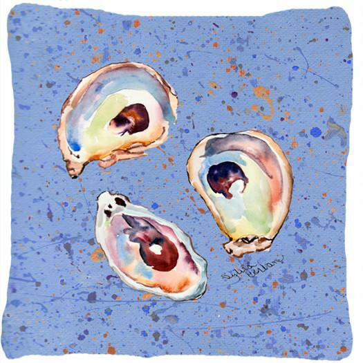 Oyster Decorative Throw Pillow 14x14 Indoor Outdoor Accent Cushion, Fabric Cover with Insert for Sofa, Bed, Porch & Living Room
