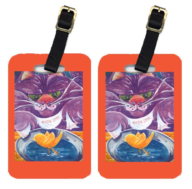 Purple Cat Birdie Dear Luggage Tag