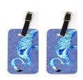 Flamingo On Slate Blue Luggage Tag
