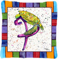 Beach and Seafood Letter P Decorative Throw Pillow 14x14 Indoor Outdoor Accent Cushion, Fabric Cover with Insert for Sofa, Bed, Porch & Living Room