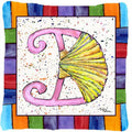Beach and Seafood Letter D Decorative Throw Pillow 14x14 Indoor Outdoor Accent Cushion, Fabric Cover with Insert for Sofa, Bed, Porch & Living Room