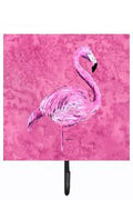 Flamingo on Pink Leash or Key Holder Wall Hooks, Key Hooks Holder, Coat Rack Wall Mount, Coat Hooks, Hooks for Hanging Keys, Towels, Aprons, Leashes