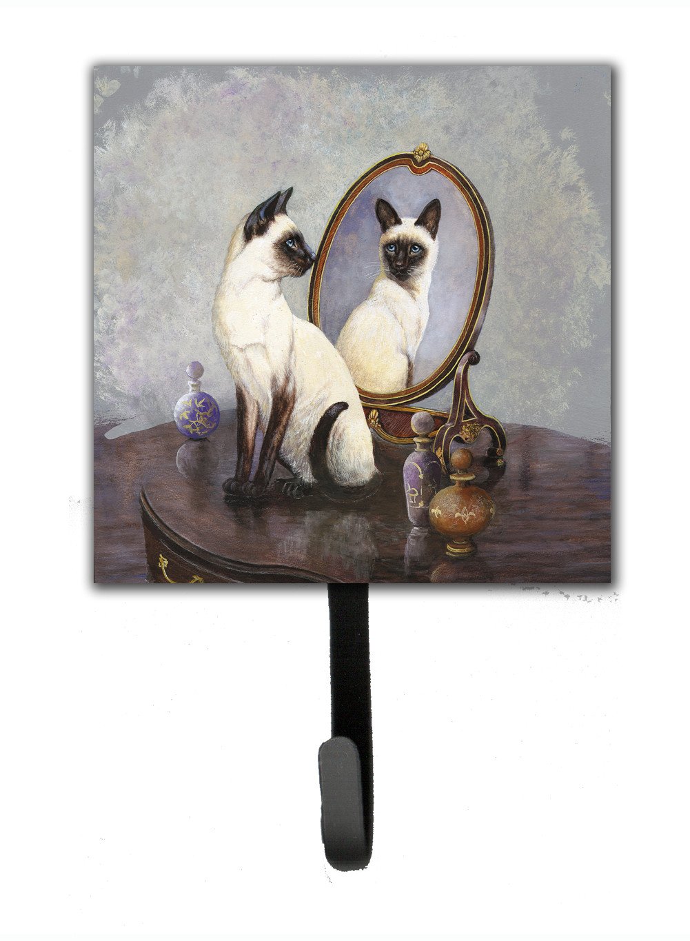 Siamese Reflection by Daphne Baxter Leash or Key Holder Wall Hooks, Key Hooks Holder, Coat Rack Wall Mount, Coat Hooks, Hooks for Hanging Keys, Towels, Aprons, Leashes