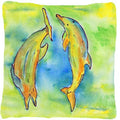 Dolphin Decorative Throw Pillow 14x14 Indoor Outdoor Accent Cushion, Fabric Cover with Insert for Sofa, Bed, Porch & Living Room