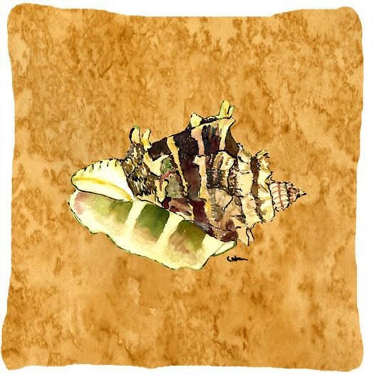 Shell Decorative Throw Pillow 14x14 Indoor Outdoor Accent Cushion, Fabric Cover with Insert for Sofa, Bed, Porch & Living Room