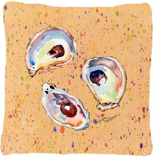 Oyster Decorative Throw Pillow 14x14 Indoor Outdoor Accent Cushion, Fabric Cover with Insert for Sofa, Bed, Porch & Living Room