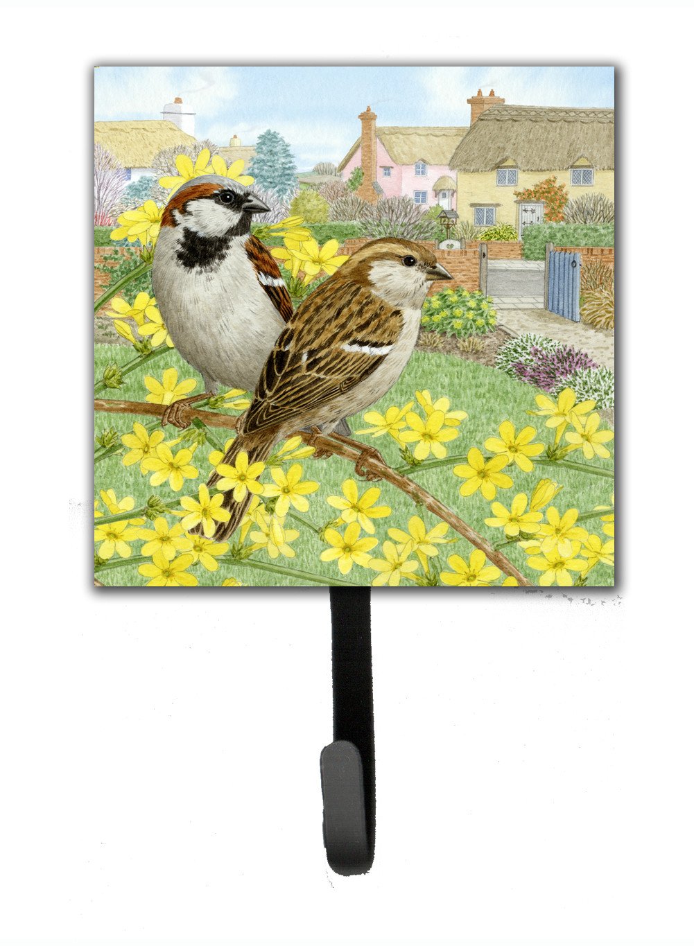 House Sparrows by Sarah Adams Leash or Key Holder Wall Hooks, Key Hooks Holder, Coat Rack Wall Mount, Coat Hooks, Hooks for Hanging Keys, Towels, Aprons, Leashes