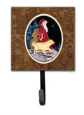 Santa Claus with  Golden Retriever Leash or Key Holder Wall Hooks, Key Hooks Holder, Coat Rack Wall Mount, Coat Hooks, Hooks for Hanging Keys, Towels, Aprons, Leashes