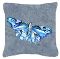 Butterfly on Gray Decorative Throw Pillow 14x14 Indoor Outdoor Accent Cushion, Fabric Cover with Insert for Sofa, Bed, Porch & Living Room