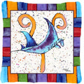 Beach and Seafood Letter Y Decorative Throw Pillow 14x14 Indoor Outdoor Accent Cushion, Fabric Cover with Insert for Sofa, Bed, Porch & Living Room
