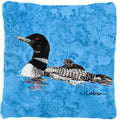 Momma and Baby Loon Decorative Throw Pillow 14x14 Indoor Outdoor Accent Cushion, Fabric Cover with Insert for Sofa, Bed, Porch & Living Room