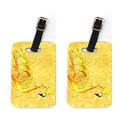 Flamingo on Yellow Luggage Tag