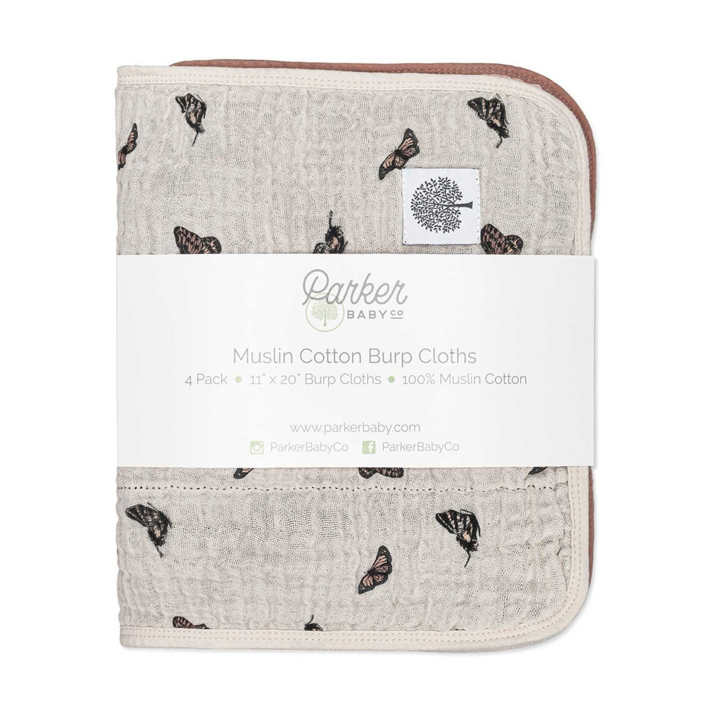 Butterfly Set - Muslin Burp Cloths (4 Pack)