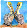 Pelican Decorative Throw Pillow 14x14 Indoor Outdoor Accent Cushion, Fabric Cover with Insert for Sofa, Bed, Porch & Living Room