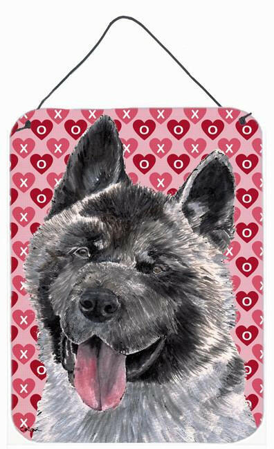 Akita Hearts Love and Valentine's Day Wall or Door Hanging Prints Aluminum Metal Sign Kitchen Wall Bar Bathroom Plaque Home Decor Front Door Plaque, 12x16, Multicolor