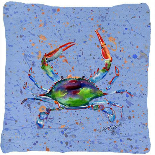 Crab Decorative Throw Pillow 14x14 Indoor Outdoor Accent Cushion, Fabric Cover with Insert for Sofa, Bed, Porch & Living Room