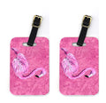 Flamingo on Pink Luggage Tag