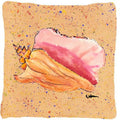 Shells Decorative Throw Pillow 14x14 Indoor Outdoor Accent Cushion, Fabric Cover with Insert for Sofa, Bed, Porch & Living Room