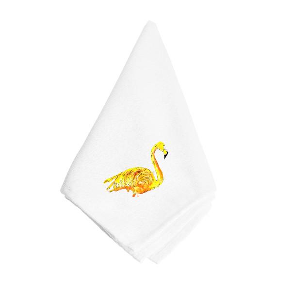 Flamingo on Yellow Napkin Cloth Washable, Soft, Durable, Table Dinner Napkins Cloth for Hotel, Lunch, Restaurant, Weddings, Parties