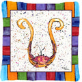 Beach and Seafood Letter U Decorative Throw Pillow 14x14 Indoor Outdoor Accent Cushion, Fabric Cover with Insert for Sofa, Bed, Porch & Living Room
