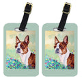 Red and White Boston Terrier Luggage Tag