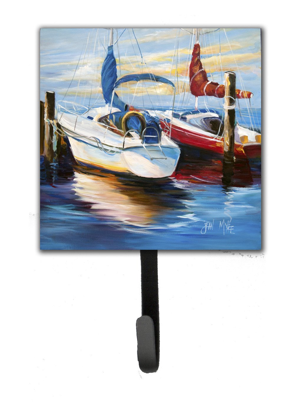 Symmetry Sailboats Leash or Key Holder Wall Hooks, Key Hooks Holder, Coat Rack Wall Mount, Coat Hooks, Hooks for Hanging Keys, Towels, Aprons, Leashes