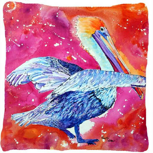 Pelican Decorative Throw Pillow 14x14 Indoor Outdoor Accent Cushion, Fabric Cover with Insert for Sofa, Bed, Porch & Living Room