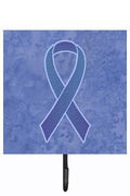 Periwinkle Blue Ribbon for Esophageal and Stomach Cancer Awareness Leash or Key Holder Wall Hooks, Key Hooks Holder, Coat Rack Wall Mount, Coat Hooks, Hooks for Hanging Keys, Towels, Aprons, Leashes