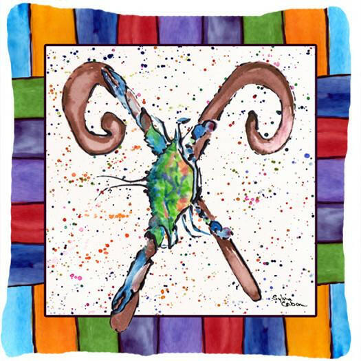 Beach and Seafood Letter X Decorative Throw Pillow 14x14 Indoor Outdoor Accent Cushion, Fabric Cover with Insert for Sofa, Bed, Porch & Living Room