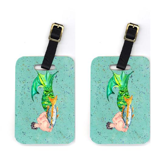 Black Haired Merman Luggage Tag