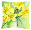 Daffodils by Maureen Bonfield Decorative Throw Pillow 14x14 Indoor Outdoor Accent Cushion, Fabric Cover with Insert for Sofa, Bed, Porch & Living Room