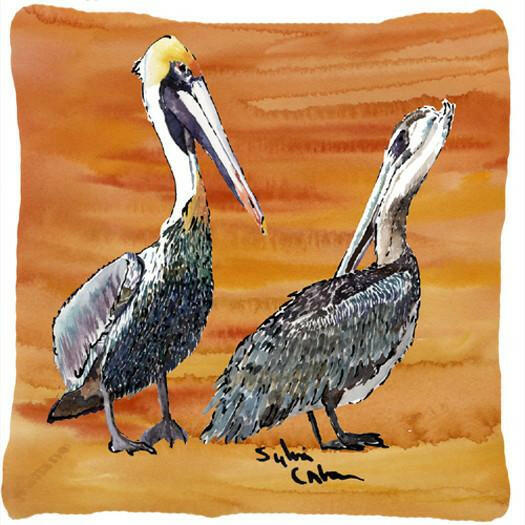 Pelican Decorative Throw Pillow 14x14 Indoor Outdoor Accent Cushion, Fabric Cover with Insert for Sofa, Bed, Porch & Living Room