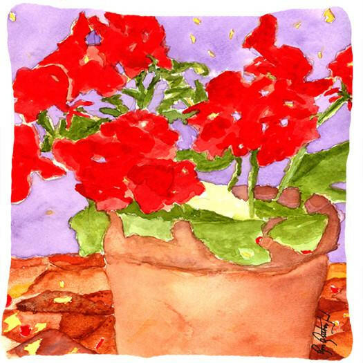 Flower - Geranium Decorative Throw Pillow 14x14 Indoor Outdoor Accent Cushion, Fabric Cover with Insert for Sofa, Bed, Porch & Living Room